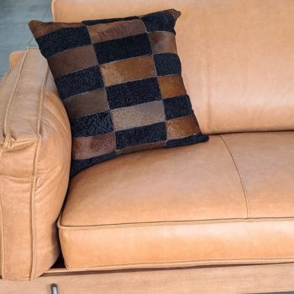 Leather throw pillow